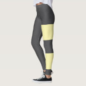 Gepersonaliseerde Crème Donker Grijs Kat Mama Scha Leggings (Links)