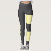 Gepersonaliseerde Crème Donker Grijs Kat Mama Scha Leggings (Voorkant)