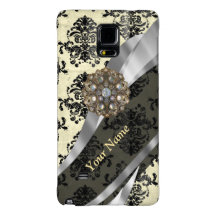 Gepersonaliseerde crème en zwarte damast