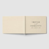 Gepersonaliseerde Crème Faux Linnen Typografie Gastenboek (Volledig)