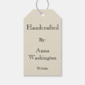 Gepersonaliseerde crème handgemaakt Label Cadeaulabel (Voorkant)