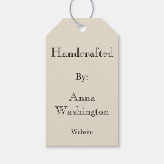 Gepersonaliseerde crème handgemaakt Label Cadeaulabel (Voorkant)