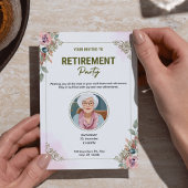 Gepersonaliseerde Crème & Roze Aquarel Pensioen Feestdagenkaart