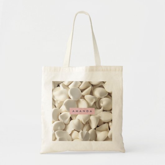 Gepersonaliseerde Crème Witte Chocolade Snoepjes Tote Bag (Voorkant)