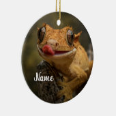 Gepersonaliseerde Crested Gecko Lizard Keramisch Ornament (Rechts)