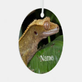 Gepersonaliseerde Crested Gecko Lizard Metalen Ornament (Voorkant Rechts)