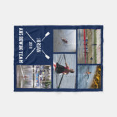 Gepersonaliseerde Crew Roeifoto Collage Teamnaam Fleece Deken (Voorkant (Horizontaal))