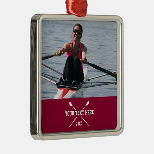 Gepersonaliseerde Crew Roeivereniging Roeier Naam  Metalen Ornament (Rechts)