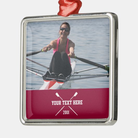 Gepersonaliseerde Crew Roeivereniging Roeier Naam  Metalen Ornament (Links)