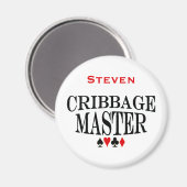 Gepersonaliseerde Cribbage meester Magneet (Voorkant / Achterkant)