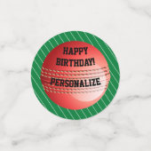 Gepersonaliseerde Cricket Ball Happy Birthday Conf Confetti (Kleine voorkant)