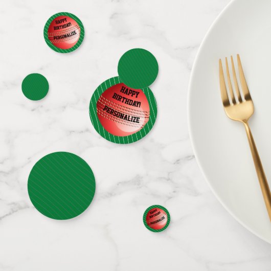 Gepersonaliseerde Cricket Ball Happy Birthday Conf Confetti (Groep)
