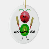 Gepersonaliseerde Cricket Star Keramisch Ornament (Rechts)