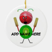 Gepersonaliseerde Cricket Star Keramisch Ornament (Achterkant)