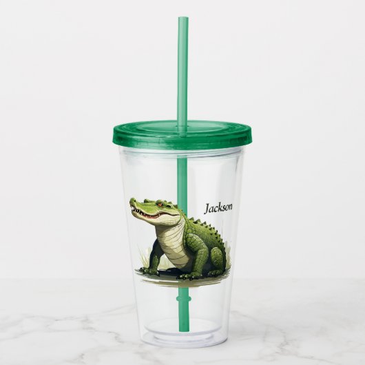 Gepersonaliseerde Crocodile Tumbler - Vet en Wild Acryl Drinkbeker (Voorkant)