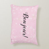 Gepersonaliseerde Croissant Paris Bakery Pink Girl Accent Kussen (Achterkant (Verticaal))