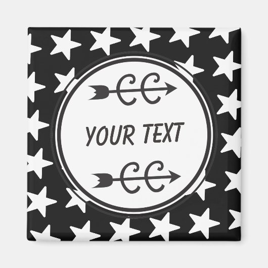 Gepersonaliseerde cross country zwart wit magneet (Voorkant)