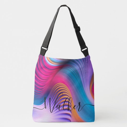 Gepersonaliseerde Crossbody Canvas tas - Abstracte (Voorkant)