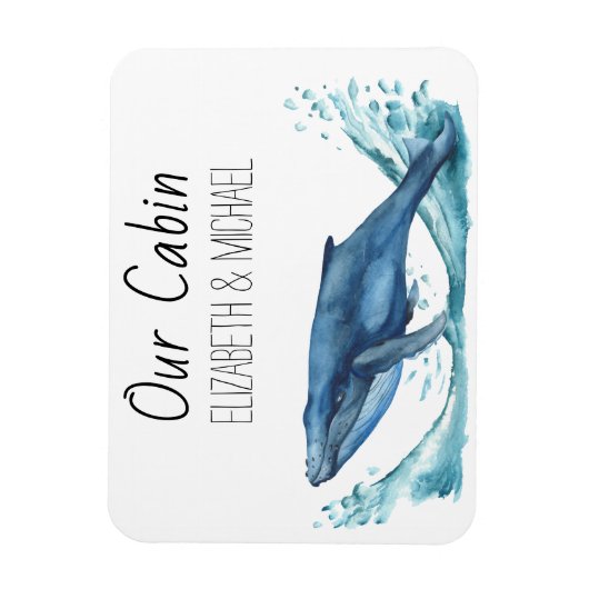Gepersonaliseerde Cruise Door Zee Blue Whale Magneet (Verticaal)