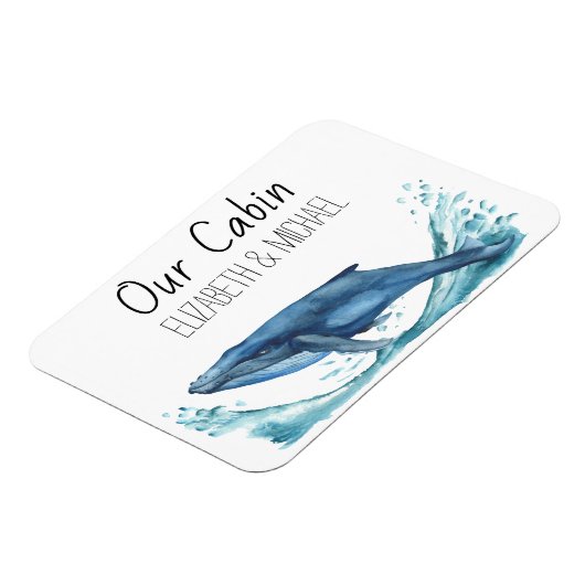 Gepersonaliseerde Cruise Door Zee Blue Whale Magneet (Linkerzijde)