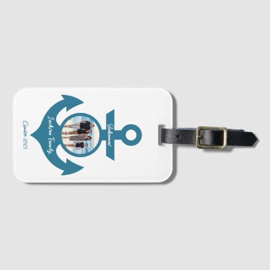 Gepersonaliseerde cruise familie reis met uw foto bagagelabel (Voorkant (horizontaal))