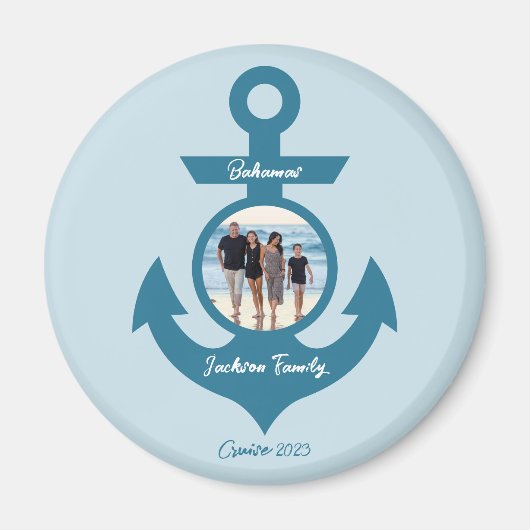 Gepersonaliseerde cruise familie reis met uw foto magneet (Voorkant)