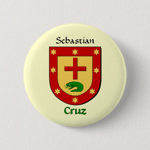 Gepersonaliseerde Cruz Historisch Schild Ronde Button 5,7 Cm