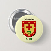 Gepersonaliseerde Cruz Historisch Schild Ronde Button 5,7 Cm (Voorkant /achterkant)