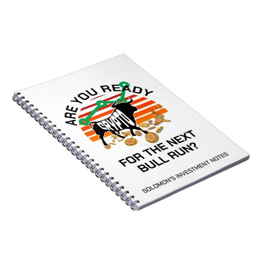 Gepersonaliseerde CRYPTO BULL RUN Bitcoin Notitieboek (Rechterzijde)
