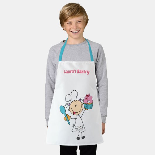 Gepersonaliseerde Cupcake Bakkerij Schort (Gedragen)