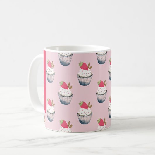 Gepersonaliseerde Cupcake Coffee Mok – Schattigee (Voorkant links)