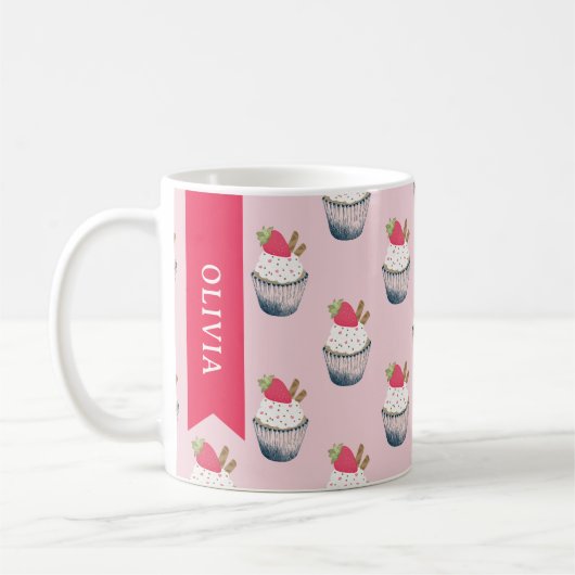 Gepersonaliseerde Cupcake Coffee Mok – Schattigee  (Links)