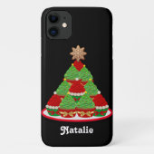 Gepersonaliseerde Cupcake Kerstboom Rood en Groen Case-Mate iPhone Case (Achterkant)
