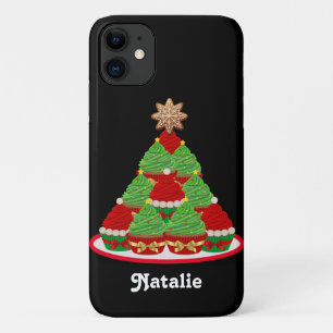 Gepersonaliseerde Cupcake Kerstboom Rood en Groen Case-Mate iPhone Case