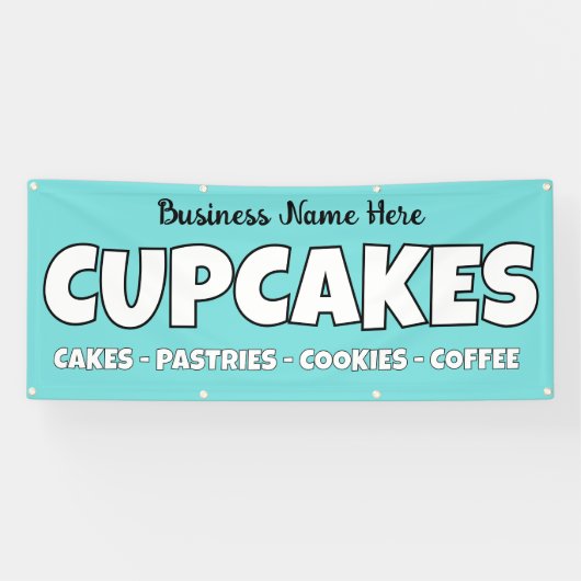 Gepersonaliseerde Cupcakes Bakkerij Banner (Horizontaal)