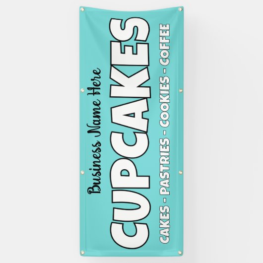 Gepersonaliseerde Cupcakes Bakkerij Banner (Verticaal)