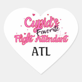 Gepersonaliseerde Cupido-Theme Flight Attendant St Hart Sticker