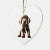 Gepersonaliseerde Curly-Coated Retriever Puppy Keramisch Ornament (Links)