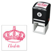 Gepersonaliseerde cursieve scriptnaam en kroon zelfinktende stempel (In situ)