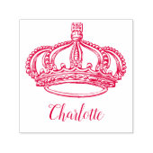 Gepersonaliseerde cursieve scriptnaam en kroon zelfinktende stempel (Design)