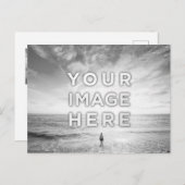 Gepersonaliseerde Custom 2 foto zwart-wit Briefkaart (Voorkant / Achterkant)