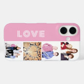 Gepersonaliseerde Custom 4 Photo Collage Love Fami Case-Mate iPhone Case (Achterkant (horizontaal))