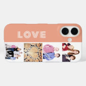 Gepersonaliseerde Custom 4 Photo Collage Love Fami Case-Mate iPhone Case (Achterkant (horizontaal))