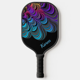 Gepersonaliseerde Custom Black en Neon Pickleball Paddle