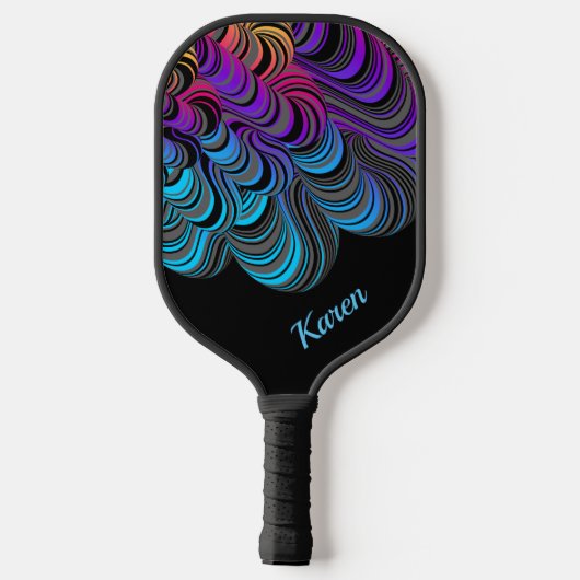 Gepersonaliseerde Custom Black en Neon Pickleball Paddle (Achterkant)