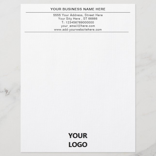 Gepersonaliseerde Custom Business Letterhead met L Briefhoofd (Voorkant)