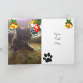 Gepersonaliseerde Custom Cat Christmas-fotokaarten Kaart (Binnen)