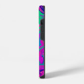 Gepersonaliseerde Custom Cool Groovy Pink Wavy Bla iPhone Hoesje (Linkerkant)