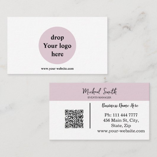 Gepersonaliseerde Custom Corporate QR Code Logo Visitekaartje (Voorkant / Achterkant)