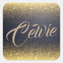 Gepersonaliseerde Custom Gold Glitter | Sticker Se